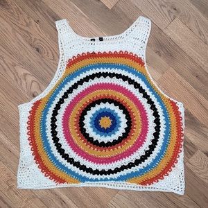 Poof! Crochet Cropped Tank Size L NEW without tags!